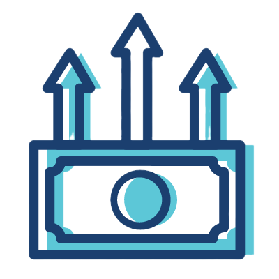 Icon of shield with money